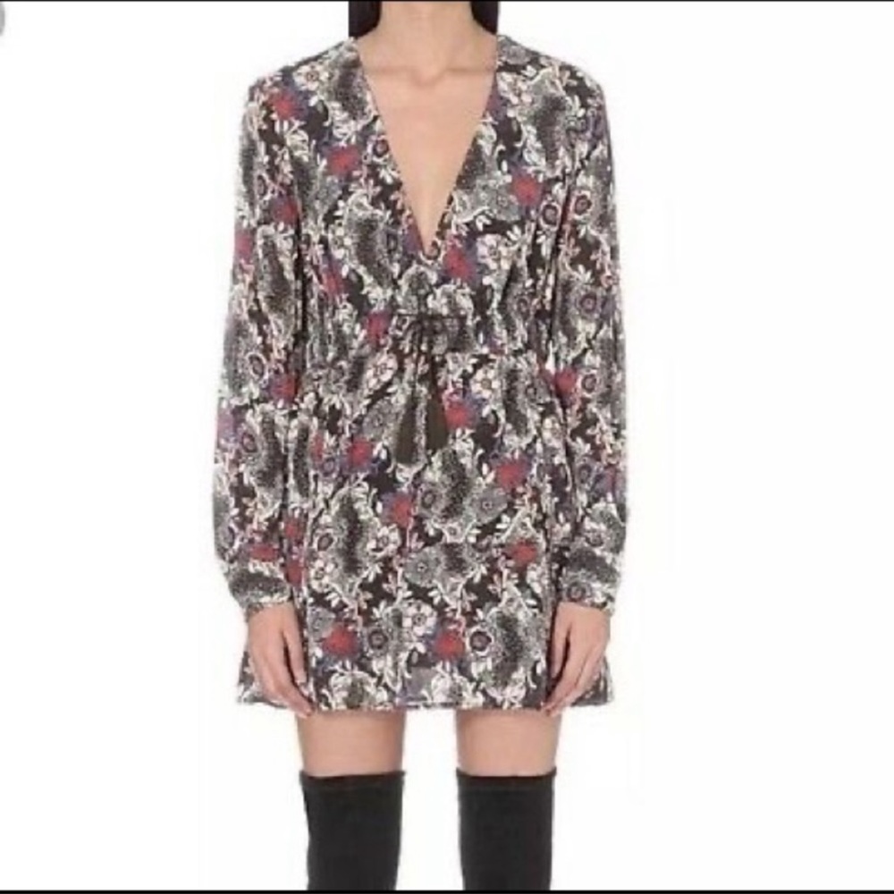 Free people stealing fire floral print mini dress